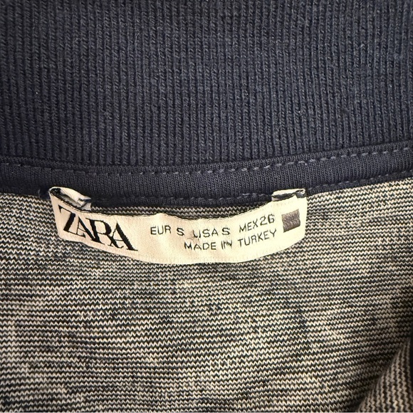 Zara Navy and White Geometric Button Top Shirt Y2K and 90s vibes - Picture 5 of 6